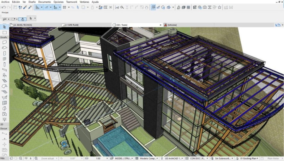 Casa Magayon's structural model in Graphisoft Archicad
