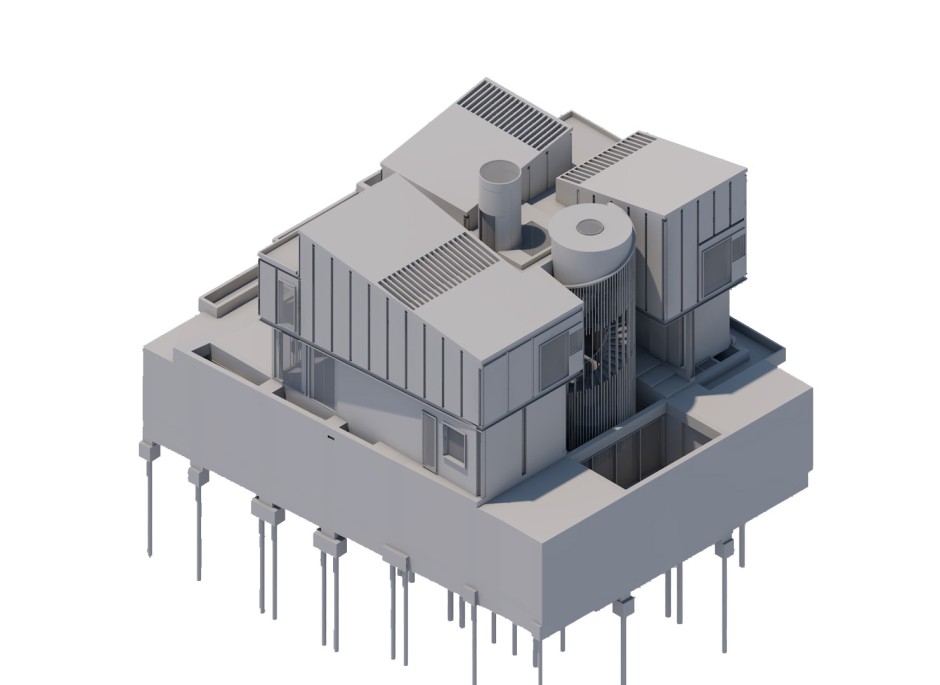 Axonometric 3D model - without finishes © HCF and Associates