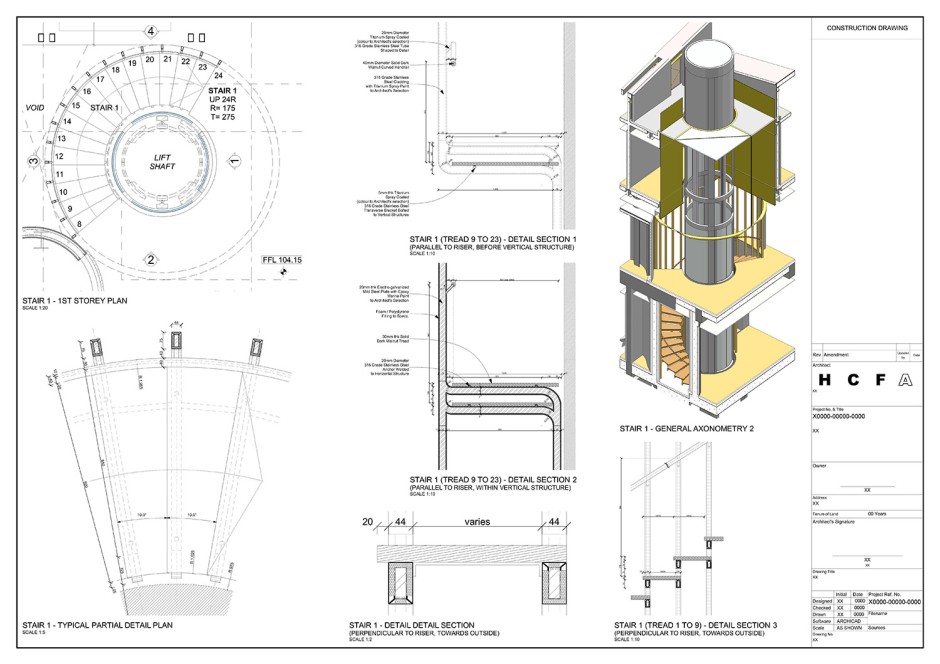 Detail drawing generated from BIM model © HCF and Associates