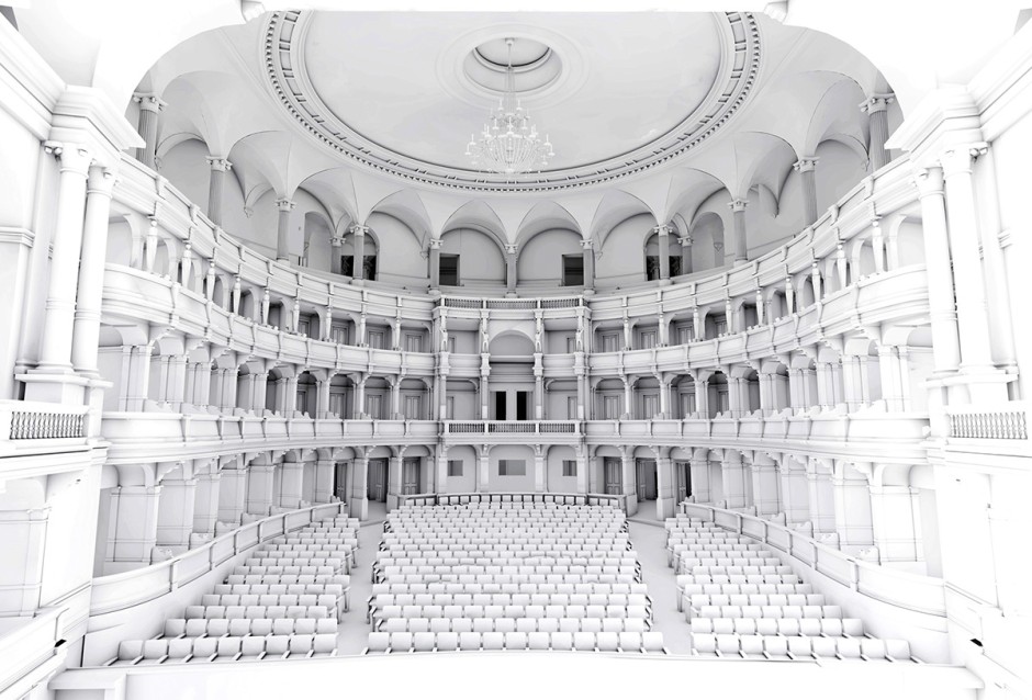 Auditorium white render | ©CÉH