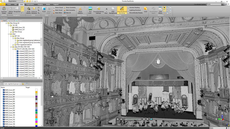 The point cloud shown in Trimble RealWorks | ©CÉH