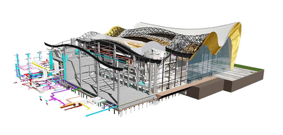 The complete BIM model together with the MEP and structural sections | Image courtesy of CPU Pride