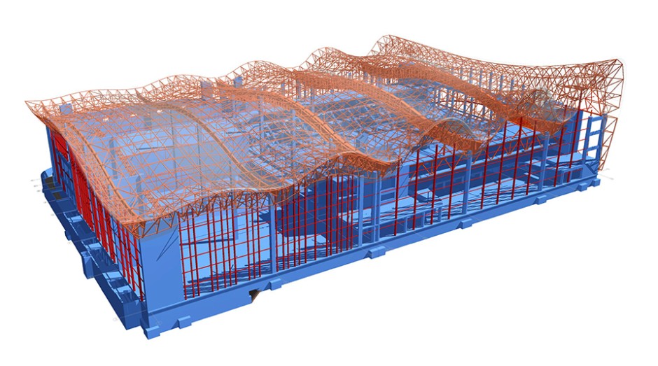 Structural elements shown in Archicad - The structural model was created and imported from Tekla | Image courtesy of CPU Pride