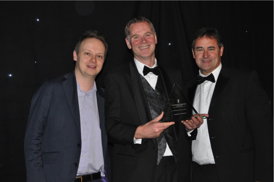 Adrian Girling, Graphisoft UK, with the 2013 BIM Product of the Year Award