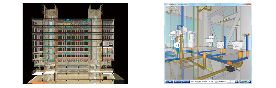 BIM による事務所ビルの耐震補強プロジェクト