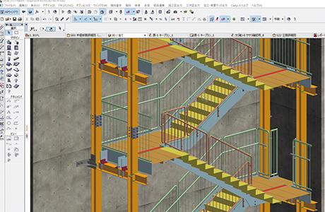 ARCHICAD による鉄骨階段モデル