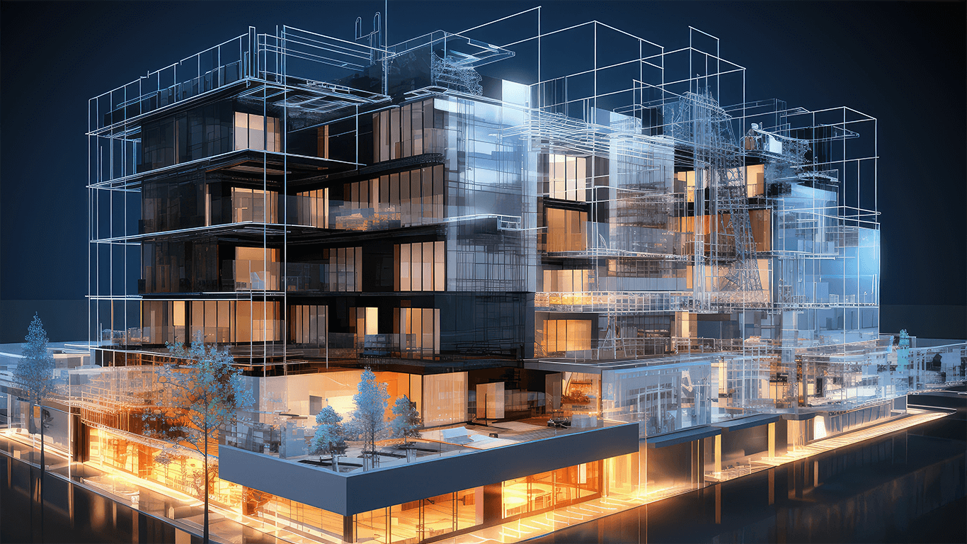 築BIMで建物を3D化した画像